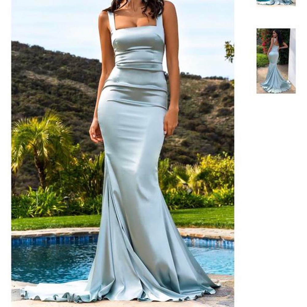 ModaGlam ice blue square dress